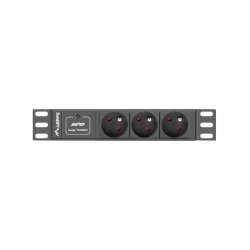 POWER DISTRIBUTION UNIT (PDU) 10" LANBERG 1U 10A 2M 3X FRENCH OUTLETS BLACK C14