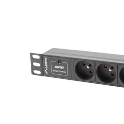 POWER DISTRIBUTION UNIT (PDU) 10" LANBERG 1U 10A 2M 3X FRENCH OUTLETS BLACK C14