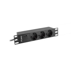 POWER DISTRIBUTION UNIT (PDU) 10" LANBERG 1U 16A 2M 3X SCHUKO OUTLETS BLACK