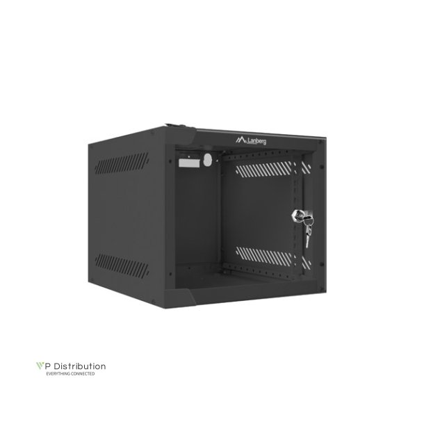 RACK CABINET 10" WALL-MOUNT 4U/280X310 (FLAT PACK) WITH GLASS DOOR BLACK LANBERG