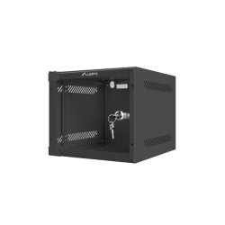 RACK CABINET 10" WALL-MOUNT 4U/280X310 (FLAT PACK) WITH GLASS DOOR BLACK LANBERG