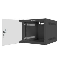 RACK CABINET 10" WALL-MOUNT 4U/280X310 (FLAT PACK) WITH GLASS DOOR BLACK LANBERG