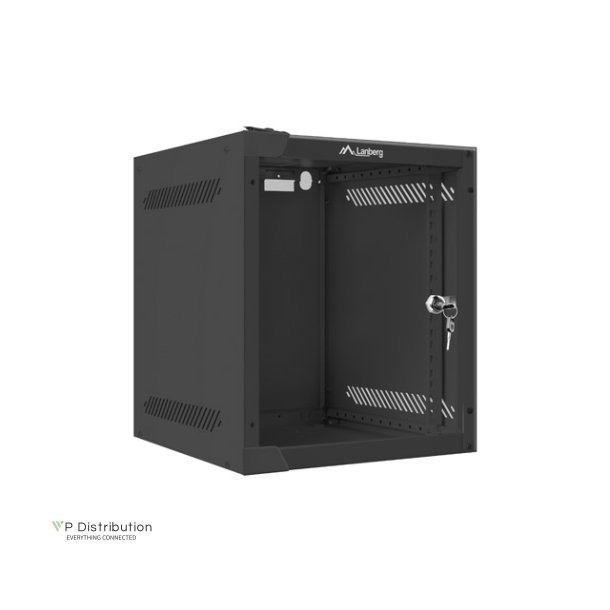 RACK CABINET 10" WALL-MOUNT 6U/280X310 (FLAT PACK) WITH GLASS DOOR BLACK LANBERG