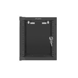 RACK CABINET 10" WALL-MOUNT 6U/280X310 (FLAT PACK) WITH GLASS DOOR BLACK LANBERG