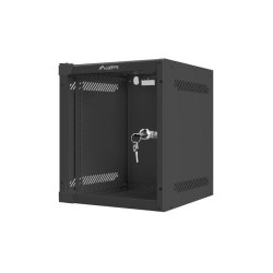 RACK CABINET 10" WALL-MOUNT 6U/280X310 (FLAT PACK) WITH GLASS DOOR BLACK LANBERG