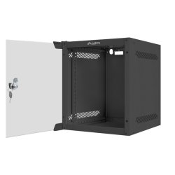 RACK CABINET 10" WALL-MOUNT 6U/280X310 (FLAT PACK) WITH GLASS DOOR BLACK LANBERG
