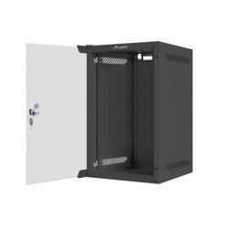 RACK CABINET 10" WALL-MOUNT 9U/280X310 (FLAT PACK) WITH GLASS DOOR BLACK LANBERG