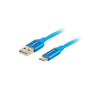 USB-C(M)->USB-A(M) 2.0 CABLE 0.5M BLUE QC 3.0 PREMIUM LANBERG