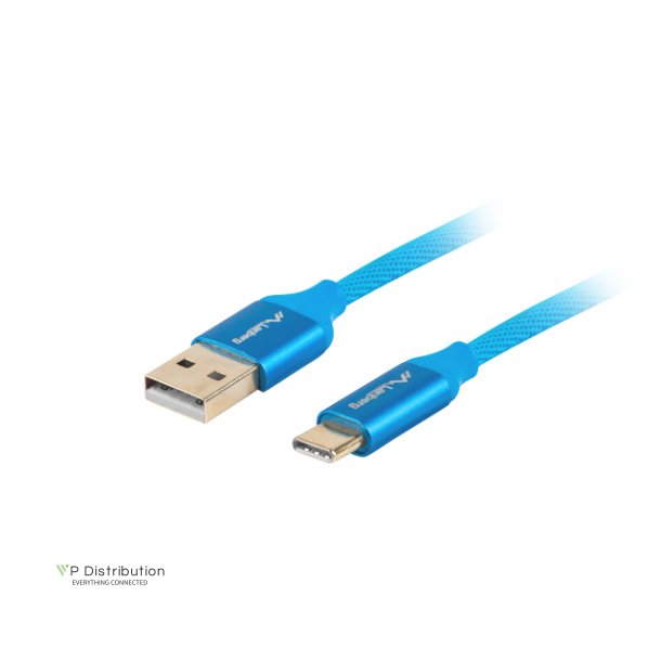 USB-C(M)->USB-A(M) 2.0 CABLE 0.5M BLUE QC 3.0 PREMIUM LANBERG