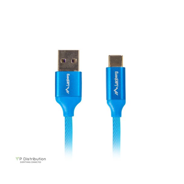 USB-C(M)->USB-A(M) 2.0 CABLE 1.8M BLUE QC 3.0 PREMIUM LANBERG