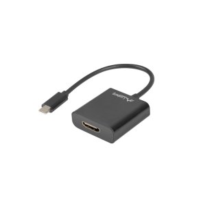 USB-C(M) 3.1->HDMI(F) ADAPTER CABLE 15CM (DISPLAYPORT ALT MODE) BLACK LANBERG