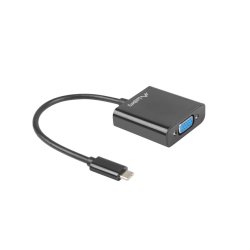 USB-C(M) 3.1->VGA(F) ADAPTER CABLE 15CM BLACK LANBERG