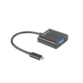 USB-C(M) 3.1->VGA(F) ADAPTER CABLE 15CM BLACK LANBERG