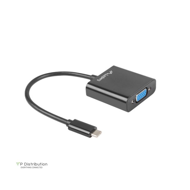 USB-C(M) 3.1->VGA(F) ADAPTER CABLE 15CM BLACK LANBERG