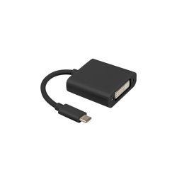 USB-C(M) 3.1->DVI-I(F)(24+5) ADAPTER CABLE 15CM DUAL LINK (DISPLAYPORT ALT MODE) BLACK LANBERG