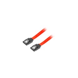 SATA DATA II (3GB/S) F/F CABLE 50CM METAL CLIPS RED LANBERG