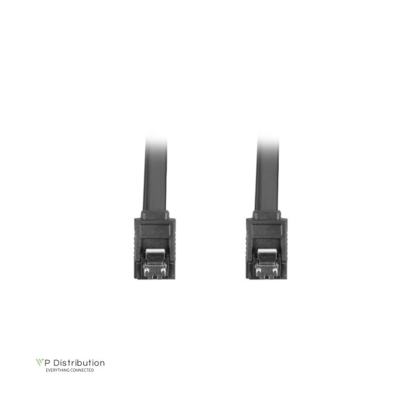 SATA DATA III (6GB/S) F/F CABLE 30CM METAL CLIPS BLACK LANBERG