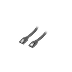 SATA DATA III (6GB/S) F/F CABLE 50CM METAL CLIPS BLACK LANBERG