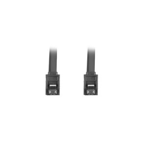 SATA DATA III (6GB/S) F/F CABLE 70CM METAL CLIPS BLACK LANBERG