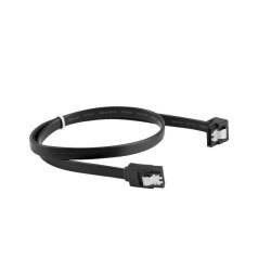 SATA DATA III (6GB/S) F/F CABLE 50CM ANGLED METAL CLIPS BLACK LANBERG