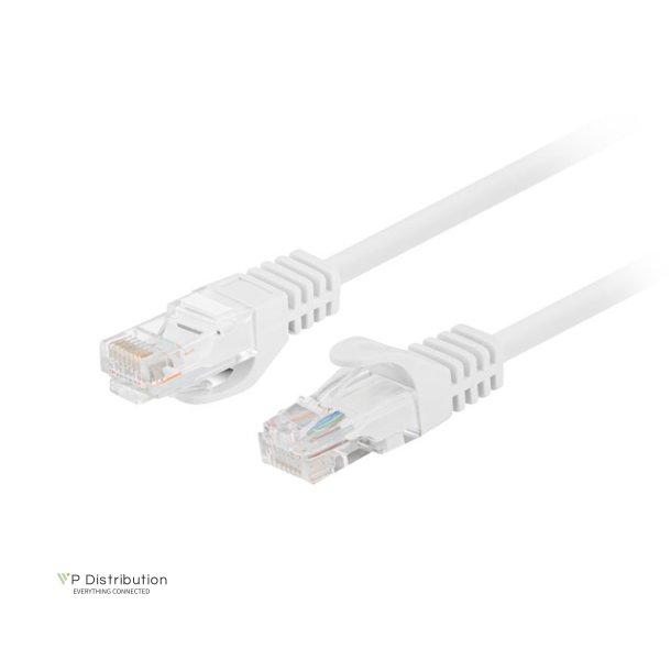 PATCHCORD CAT.6 UTP 0.25M WHITE FLUKE PASSED LANBERG