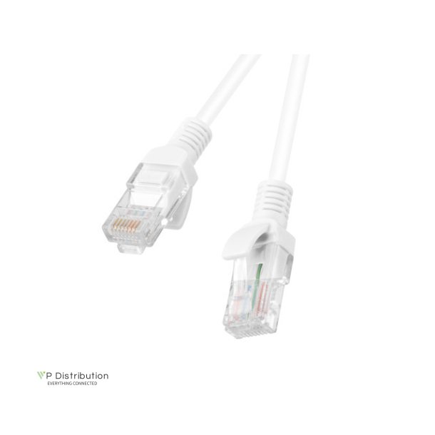 PATCHCORD CAT.6 UTP 1M WHITE FLUKE PASSED LANBERG