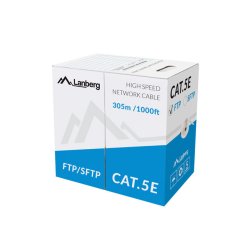 LAN CABLE CAT.5E FTP 305M SOLID CU GREY CPR + FLUKE PASSED LANBERG
