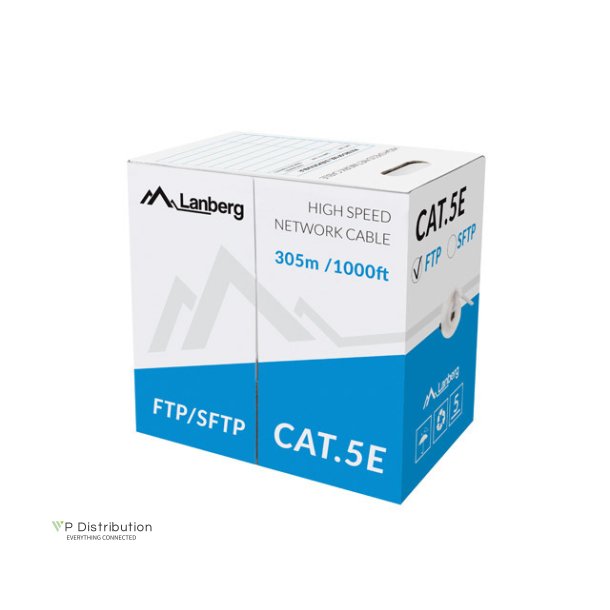 LAN CABLE CAT.5E FTP 305M SOLID CU GREY CPR + FLUKE PASSED LANBERG