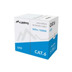 LAN CABLE CAT.6 UTP 305M SOLID CU GREY CPR + FLUKE PASSED LANBERG