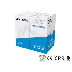 LAN CABLE CAT.6 UTP 305M SOLID CU GREY CPR + FLUKE PASSED LANBERG