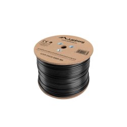 LAN CABLE CAT.5E UTP 305M SOLID OUTDOOR CU BLACK FLUKE PASSED LANBERG