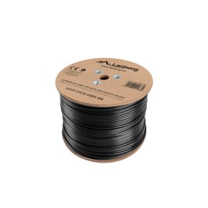 LAN CABLE CAT.5E UTP 305M SOLID OUTDOOR CU BLACK FLUKE PASSED LANBERG