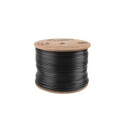 LAN CABLE CAT.5E UTP 305M SOLID OUTDOOR CU BLACK FLUKE PASSED LANBERG