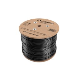 LAN CABLE CAT.6 FTP 305M SOLID OUTDOOR CU BLACK FLUKE PASSED LANBERG
