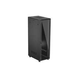 RACK CABINET 19" FREE-STANDING 42U/600X1000 (FLAT PACK) WITH GLASS DOOR BLACK LANBERG