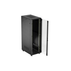 RACK CABINET 19" FREE-STANDING 42U/600X1000 (FLAT PACK) WITH GLASS DOOR BLACK LANBERG