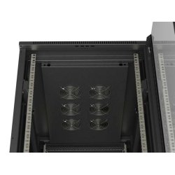 RACK CABINET 19" FREE-STANDING 42U/600X1000 (FLAT PACK) WITH GLASS DOOR BLACK LANBERG
