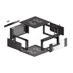 RACK CABINET 19" WALL-MOUNTED 4U 600 FAST ASSEMBLY (FLAT PACK) BLACK LANBERG