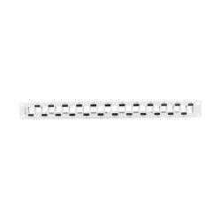 PATCH PANEL BLANK 24 PORT 1U STAGGERED WITH ORGANIZER FOR KEYSTONE MODULES GREY LANBERG