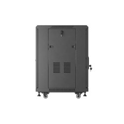 RACK CABINET 19" FREE-STANDING 15U/600X600 (FLAT PACK) WITH GLASS DOOR BLACK LANBERG
