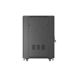 RACK CABINET 19" FREE-STANDING 22U/600X800 (FLAT PACK) WITH GLASS DOOR BLACK LANBERG