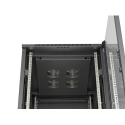 RACK CABINET 19" FREE-STANDING 22U/600X800 (FLAT PACK) WITH GLASS DOOR BLACK LANBERG