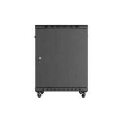 RACK CABINET 19" FREE-STANDING 15U/600X800 (FLAT PACK) WITH GLASS DOOR BLACK LANBERG