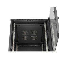 RACK CABINET 19" FREE-STANDING 15U/600X800 (FLAT PACK) WITH GLASS DOOR BLACK LANBERG
