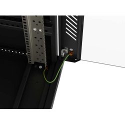 RACK CABINET 19" FREE-STANDING 15U/600X800 (FLAT PACK) WITH GLASS DOOR BLACK LANBERG