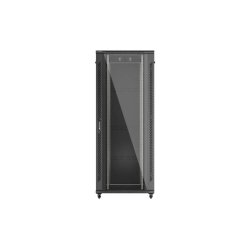 RACK CABINET 19" FREE-STANDING 42U/800X1200 (FLAT PACK) WITH GLASS DOOR BLACK LANBERG