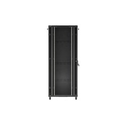 RACK CABINET 19" FREE-STANDING 42U/800X1200 (FLAT PACK) WITH GLASS DOOR BLACK LANBERG