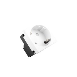 AC WALL SOCKET 230V 45X45 SINGLE SCHUKO TOOL-LESS WHITE LANBERG