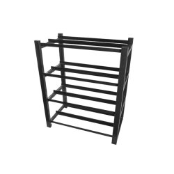 BATTERY FRAME FOR UPS 830X454 2 ROWS 4 LEVELS (8 SHELVES) (FLAT PACK) BLACK LANBERG