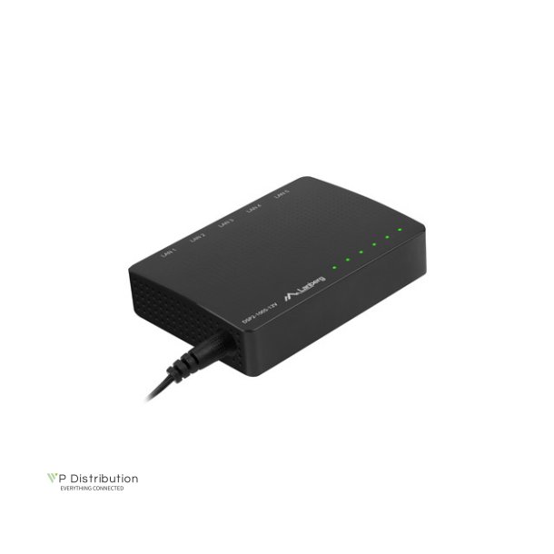 SWITCH LANBERG DSP2-1005-12V 5X 1GB/S UNMANAGED GIGABIT ETHERNET DESKTOP 12V
